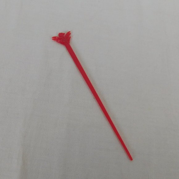 6 Red Bird Thunderbird Logo Swizzle Stick Vintage Mid Century Mascot Cocktail - Picture 9 of 9